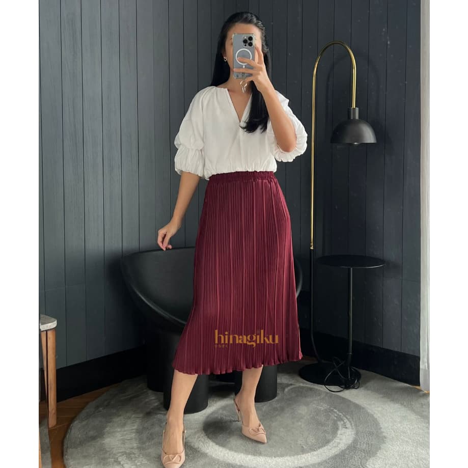 HNGK Drape Midi Skirt R037 4